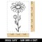 Hand Drawn Daisy Flower Rectangle Rubber Stamp for Stamping Crafting